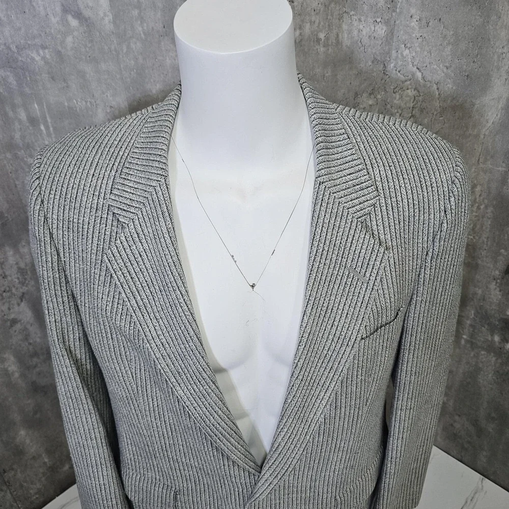 Christian Dior Monsieur Mens Striped Two Button Blazer Sport Coat Made‎ in USA
